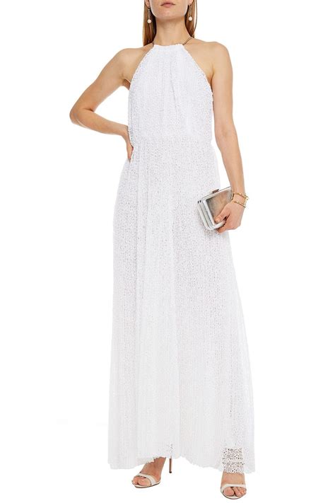 michael kors white crochet dress|michael kors maxi dress.